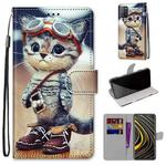For Xiaomi Poco M3 Coloured Drawing Cross Texture Horizontal Flip PU Leather Case with Holder & Card Slots & Wallet & Lanyard(Leather Shoes Cat)