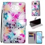 For Xiaomi Mi 10T Lite Coloured Drawing Cross Texture Horizontal Flip PU Leather Case with Holder & Card Slots & Wallet & Lanyard(Gradient Colorful Flower)