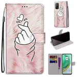 For Xiaomi Mi 10T Pro / 10T / K30s Coloured Drawing Cross Texture Horizontal Flip PU Leather Case with Holder & Card Slots & Wallet & Lanyard(Pink Hands Heart)