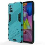 For Samsung Galaxy M51 Punk Armor 2 in 1 PC + TPU Shockproof Case with Invisible Holder(Blue)