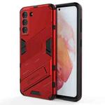 For Samsung Galaxy S21 5G Punk Armor 2 in 1 PC + TPU Shockproof Case with Invisible Holder(Red)