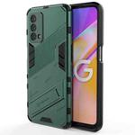 For OPPO A93 5G Punk Armor 2 in 1 PC + TPU Shockproof Case with Invisible Holder(Green)
