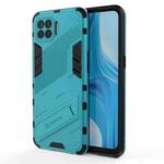 For OPPO F17 Pro Punk Armor 2 in 1 PC + TPU Shockproof Case with Invisible Holder(Blue)