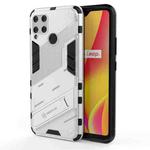 For OPPO Realme C15 Punk Armor 2 in 1 PC + TPU Shockproof Case with Invisible Holder(White)
