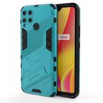 For OPPO Realme C15 Punk Armor 2 in 1 PC + TPU Shockproof Case with Invisible Holder(Blue)