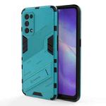 For OPPO Reno5 5G Punk Armor 2 in 1 PC + TPU Shockproof Case with Invisible Holder(Blue)