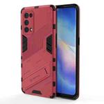 For OPPO Reno5 Pro Punk Armor 2 in 1 PC + TPU Shockproof Case with Invisible Holder(Light Red)