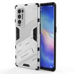 For OPPO Reno5 Pro+ Punk Armor 2 in 1 PC + TPU Shockproof Case with Invisible Holder(White)