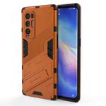 For OPPO Reno5 Pro+ Punk Armor 2 in 1 PC + TPU Shockproof Case with Invisible Holder(Orange)