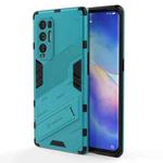 For OPPO Reno5 Pro+ Punk Armor 2 in 1 PC + TPU Shockproof Case with Invisible Holder(Blue)