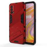 For OPPO Realme V15 Punk Armor 2 in 1 PC + TPU Shockproof Case with Invisible Holder(Red)