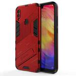 For Xiaomi Redmi Note 7 Punk Armor 2 in 1 PC + TPU Shockproof Case with Invisible Holder(Red)