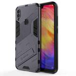 For Xiaomi Redmi Note 7 Punk Armor 2 in 1 PC + TPU Shockproof Case with Invisible Holder(Grey)
