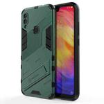 For Xiaomi Redmi Note 7 Punk Armor 2 in 1 PC + TPU Shockproof Case with Invisible Holder(Green)