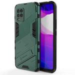 For Xiaomi Mi 10 Lite 5G Punk Armor 2 in 1 PC + TPU Shockproof Case with Invisible Holder(Green)