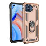 For OPPO Reno4 Lite Shockproof TPU + PC Protective Case with 360 Degree Rotating Holder(Gold)