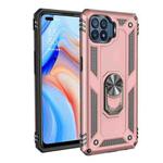For OPPO Reno4 Lite Shockproof TPU + PC Protective Case with 360 Degree Rotating Holder(Rose Gold)