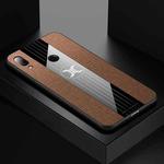 For Xiaomi Redmi Note 7 XINLI Stitching Cloth Texture Shockproof TPU Protective Case(Brown)