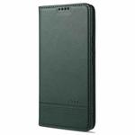 For vivo X60 5G AZNS Magnetic Calf Texture Horizontal Flip Leather Case with Card Slots & Holder & Wallet(Dark Green)