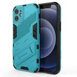 For iPhone 12 mini Punk Armor 2 in 1 PC + TPU Shockproof Case with Invisible Holder (Blue)