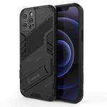 For iPhone 12 Pro Punk Armor 2 in 1 PC + TPU Shockproof Case with Invisible Holder(Black)