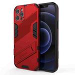 For iPhone 12 Pro Punk Armor 2 in 1 PC + TPU Shockproof Case with Invisible Holder(Red)