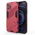 For iPhone 12 Pro Punk Armor 2 in 1 PC + TPU Shockproof Case with Invisible Holder(Light Red)