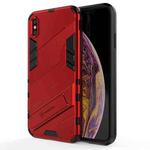 For iPhone XS Max Punk Armor 2 in 1 PC + TPU Shockproof Case with Invisible Holder(Red)