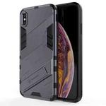 For iPhone XS Max Punk Armor 2 in 1 PC + TPU Shockproof Case with Invisible Holder(Grey)