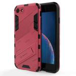 Punk Armor 2 in 1 PC + TPU Shockproof Case with Invisible Holder For iPhone 7 & 8(Light Red)