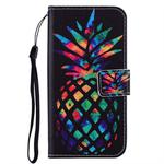For iPhone 11 Pro Coloured Drawing Pattern Horizontal Flip Leather Case with Holder & Card Slots & Wallet(Colorful Pineapple)