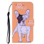 For iPhone 11 Coloured Drawing Pattern Horizontal Flip Leather Case with Holder & Card Slots & Wallet(Heart Dog)