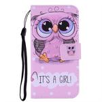 For iPhone 11 Pro Max Coloured Drawing Pattern Horizontal Flip Leather Case with Holder & Card Slots & Wallet(Cute Owl)