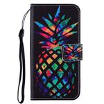 For iPhone 11 Pro Max Coloured Drawing Pattern Horizontal Flip Leather Case with Holder & Card Slots & Wallet(Colorful Pineapple)