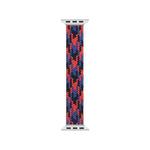 WIWU Woven Single Loop Hit Color Watch Band For Apple Watch Ultra 49mm&Watch Ultra 2 49mm / Series 9&8&7 45mm / SE 3&SE 2&6&SE&5&4 44mm / 3&2&1 42mm, Size:M(Black+Red+Dark Blue)