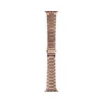 WIWU Three Beads Ultra-thin Stainless Steel Watch Band For Apple Watch Ultra 49mm&Watch Ultra 2 49mm / Series 9&8&7 45mm / SE 3&SE 2&6&SE&5&4 44mm / 3&2&1 42mm, Color:Golden