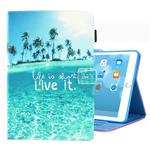 For iPad 10.2 2021 / 2020 / 2019 Coloured Drawing Pattern Horizontal Flip Leather Case with Holder & Card Slots & Photo Frame(Beach)