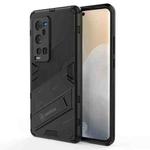 Punk Armor 2 in 1 PC + TPU Shockproof Case with Invisible Holder For vivo X60 Pro Plus 5G(Black)