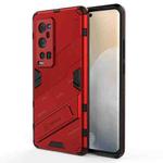 Punk Armor 2 in 1 PC + TPU Shockproof Case with Invisible Holder For vivo X60 Pro Plus 5G(Red)