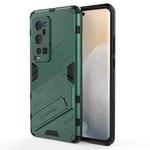 Punk Armor 2 in 1 PC + TPU Shockproof Case with Invisible Holder For vivo X60 Pro Plus 5G(Green)
