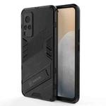 Punk Armor 2 in 1 PC + TPU Shockproof Case with Invisible Holder For vivo X60 5G(Black)