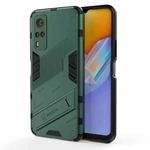 Punk Armor 2 in 1 PC + TPU Shockproof Case with Invisible Holder For vivo Y51(2020 Indian Version)(Green)