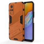 Punk Armor 2 in 1 PC + TPU Shockproof Case with Invisible Holder For vivo Y51(2020 Indian Version)(Orange)