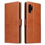 For Galaxy Note10+ Dermis Texture PU +TPU Horizontal Flip Leather Case with Holder & Card Slots & Wallet(Brown)
