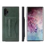 For Galaxy Note10+ Fierre Shann Full Coverage Protective Leather Case with Holder & Card Slot(Green)