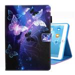 For iPad 10.2 2021 / 2020 / 2019 Coloured Drawing Pattern Horizontal Flip Leather Case with Holder & Card Slots & Photo Frame(Purple Butterfly)