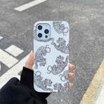 For iPhone 12 Pro Max IMD Half-coverage TPU Protective Case(White Tiger)