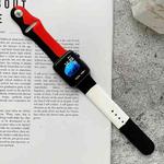 Silicone Color Matching Watch Band For Apple Watch Series 8&7 41mm / SE 2&6&SE&5&4 40mm / 3&2&1 38mm(Black+Red+White)