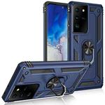 For Samsung Galaxy S21 Ultra 5G Shockproof TPU + PC Protective Case with 360 Degree Rotating Holder(Blue)
