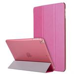 For iPad 10.2 2021 / 2020 / 2019 Silk Texture Horizontal Flip Magnetic PU Leather Case, with Three-folding Holder & Sleep / Wake-up Function(Rose Red)